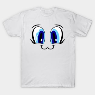 Large Anime Cartoon Eyes  - Face Mask T-Shirt